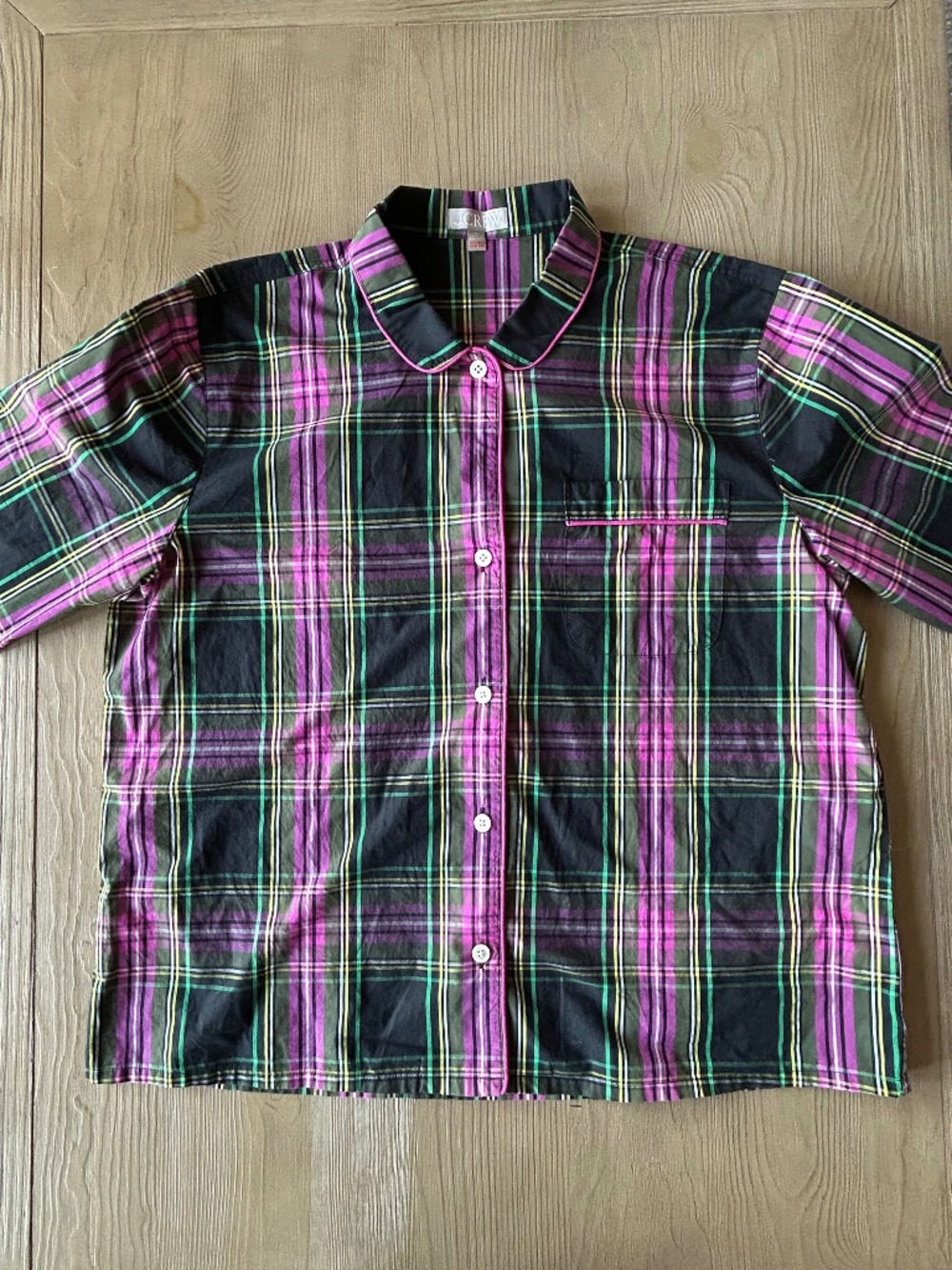 J.Crew Pink Stewart Tartan Shirt XL